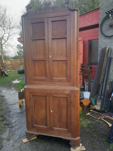 Georgian oak corner cupboard - georgian,